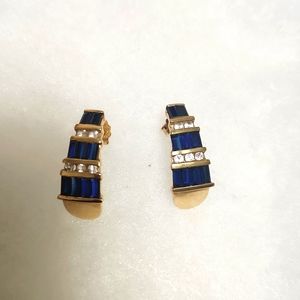 14K Sapphire & Diamond Earrings